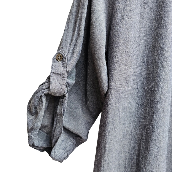 Horny Toad Organic Cotton Grey Tunic Blouse, Lightweight, 3/4 Sleeve, Size Large - Picture 4 of 9